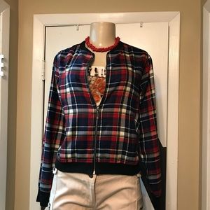 ED LONDON MULTICOLOR FRONT ZIP LONG SLEEVE JACKET.